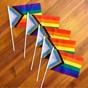 Progress Pride Flag Handheld Party Flags - Rainbow Celebration